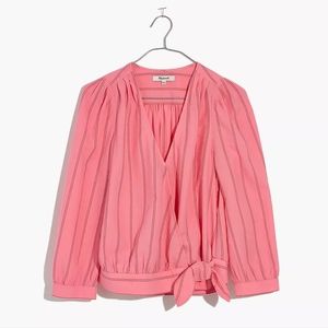 Madewell Wrap Top in Cecilia Stripe